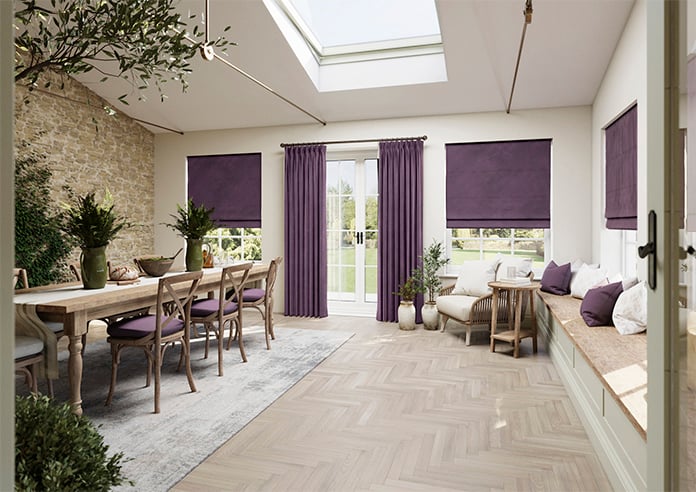 Odessa Velvet, Aubergine - Twist&Fit Roman Blind - Image 7